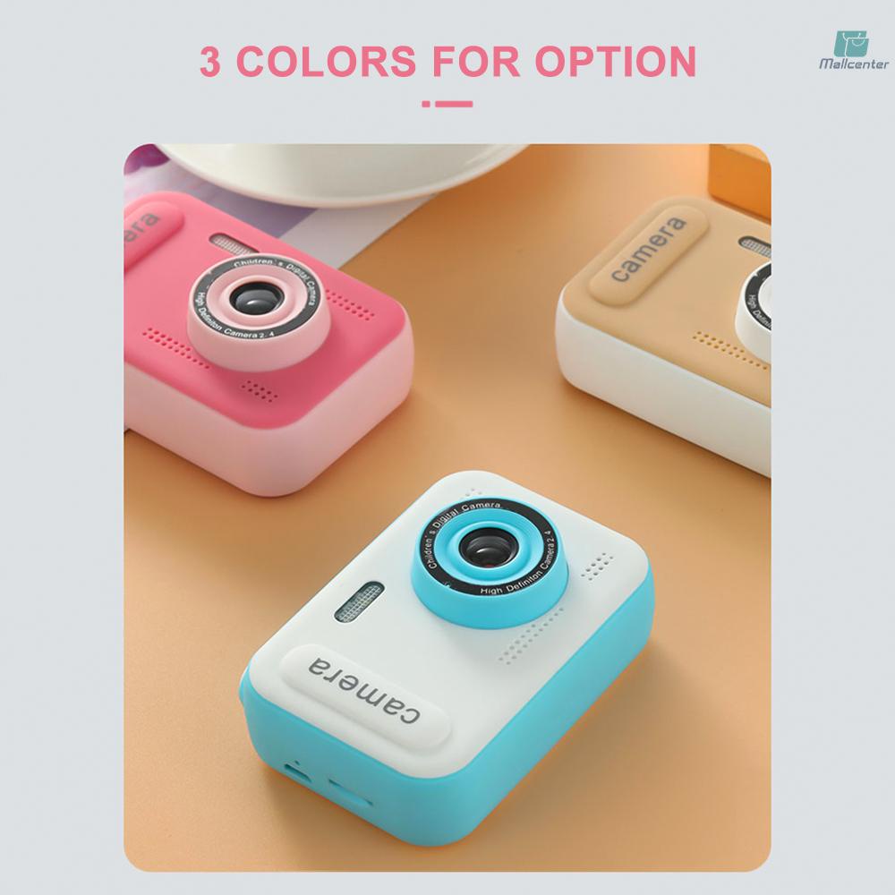 1080P Mini Kids Digital Camera Digital Video Camera for Kids Dual Lens 2.4 Inch IPS Screen Built-in Battery Cute Photo Frames Interesting Games with Neck Strap Birthday Christmas Gift for Boys Girls