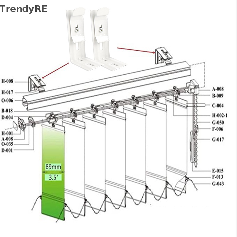 Bộ 2 Thanh Nối Rèm Cửa Màu Sắc Trắng 1-1 / 2 &quot;38mm
