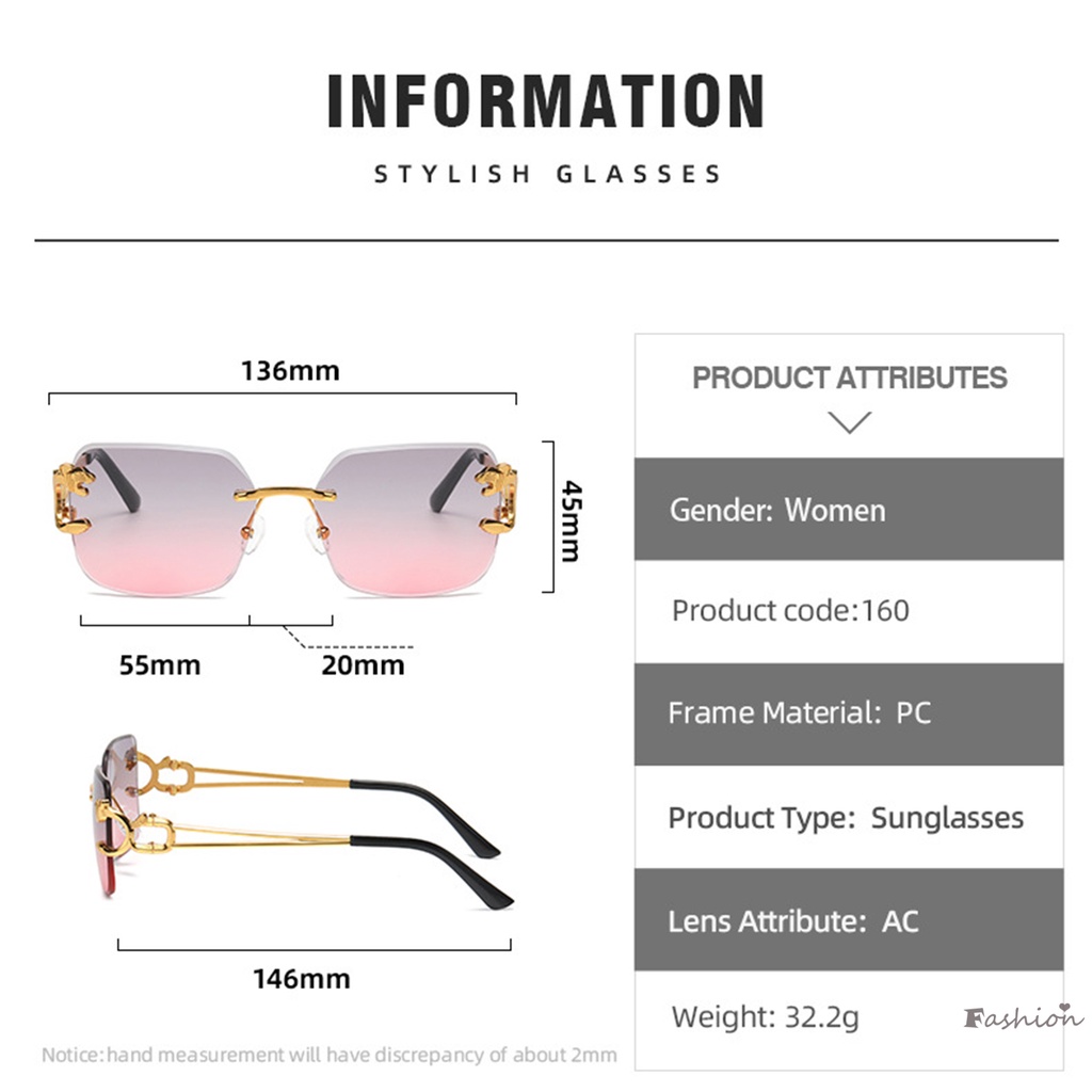 Kính Mát Gọng Kim Loại Không Viền Chống Tia UV / Chống Trượt