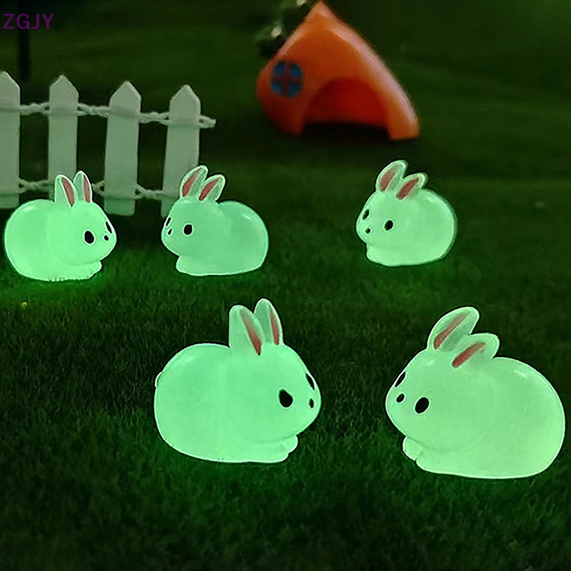 Mô Hình Thỏ Mini Phát Sáng Trong Bóng Tối Bằng Nhựa Resin Mới