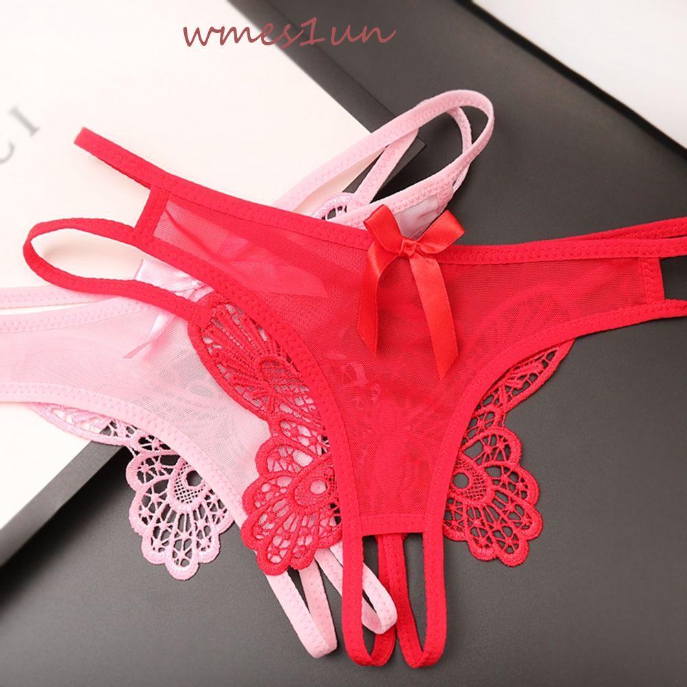 Quần Lót Lưới Lưng Thấp Co Giãn Thêu Họa Tiết Xinh Xắn WMES15H Cho Nữ
