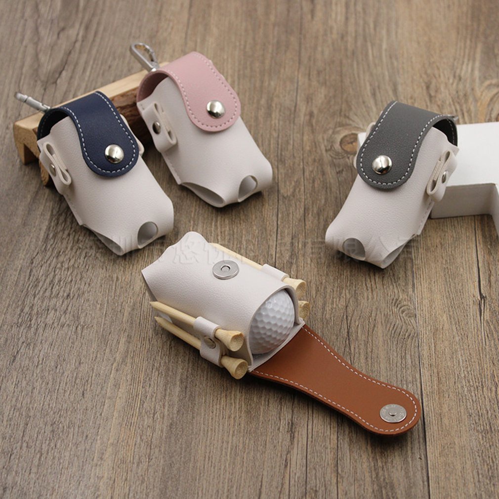 Golf Bag Pu Leather Metalon Hook Clip Practical Portable Waist Holder Storage Accessories Pouch [Q/9]