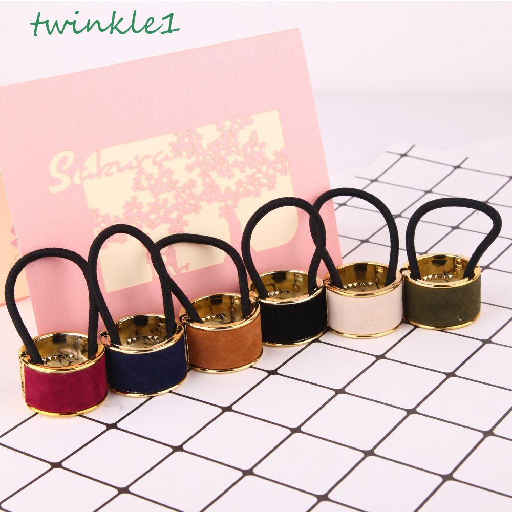 Dây Cột Tóc Đuôi Ngựa Co Giãn Bằng Hợp Kim Lấp Lánh Thời Trang