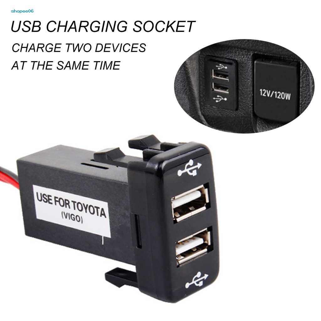 Ổ Cắm Sạc Giao Diện USB Kép Cách Nhiệt 40x20mm 4.2A Cho Toyota Vigo