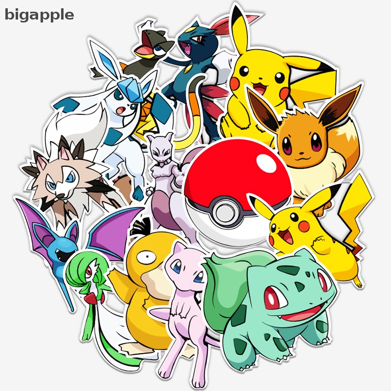 Bộ 50 Sticker Pokemon Nhật Bản Dùng Để Trang Trí Đàn Ghita Laptop Tiện Dụng