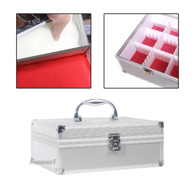 [Fenteer1] Hộp Đựng Hộ Chiếu Có Khóa Tem Thiết Kế Nhỏ Gọn