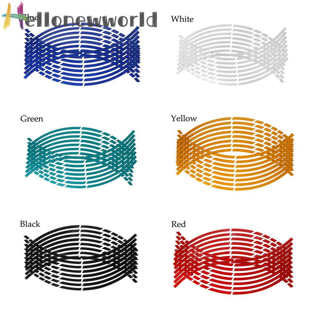 Set 16 Miếng Dán Phản Quang 18 inch Trang Trí Vành Bánh Xe Hơi / Mô Tô