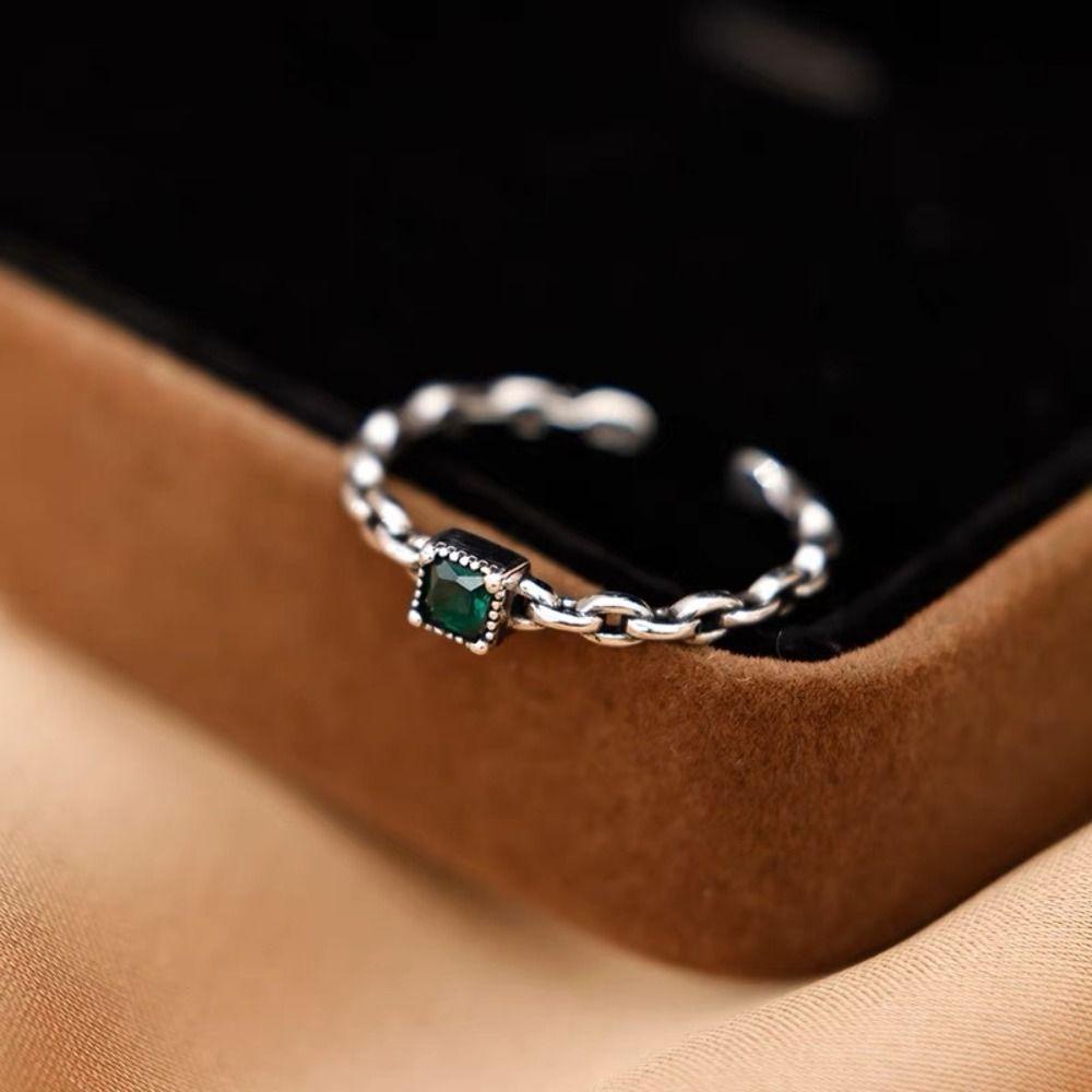 Nhẫn Hở Hình Vuông / Tròn Đơn Giản Có Thể Điều Chỉnh