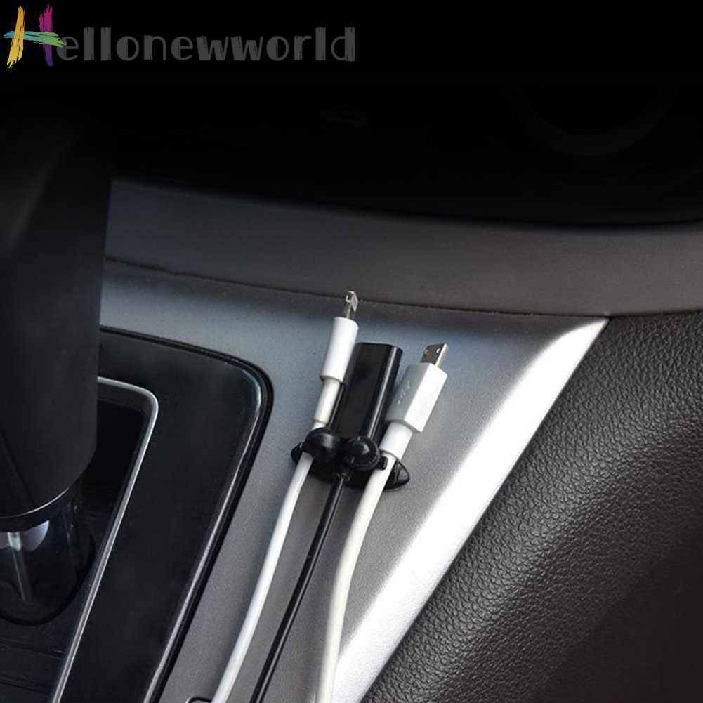 Set 8 Giá Đỡ Dây Cáp USB Gắn Xe Hơi Tiện Lợi