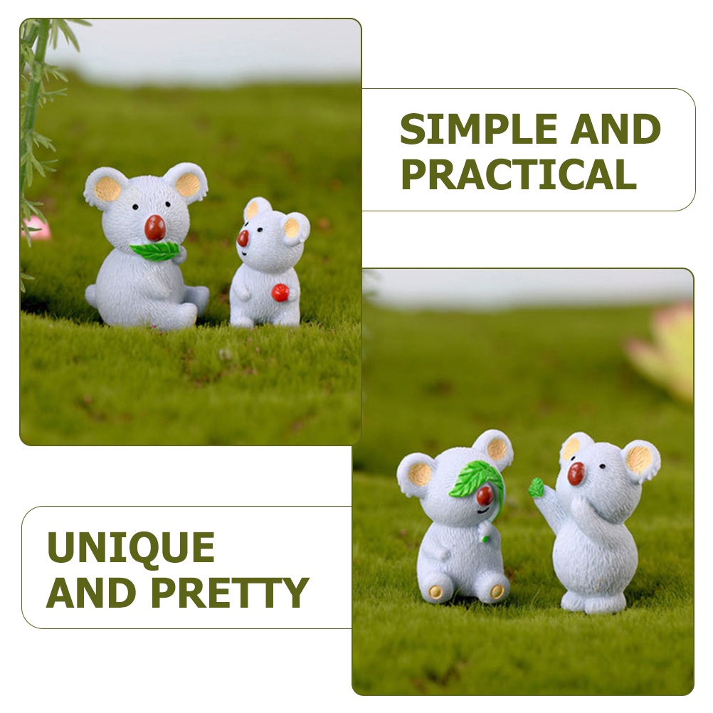 Set 6 Mô Hình Gấu Koala Bằng Nhựa Kích Thước 3.7X2.6CM Dùng Để Trang Trí