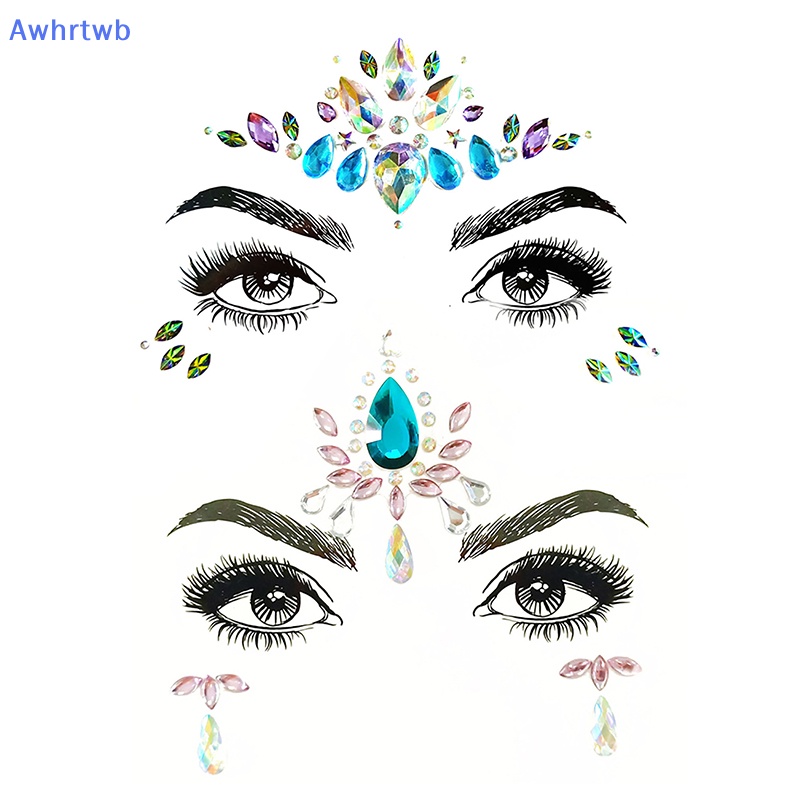 Awhrtwb Mặt Đá Quý Tự Dính Trang Sức Tiệc Tùng Mardi Gras Mới