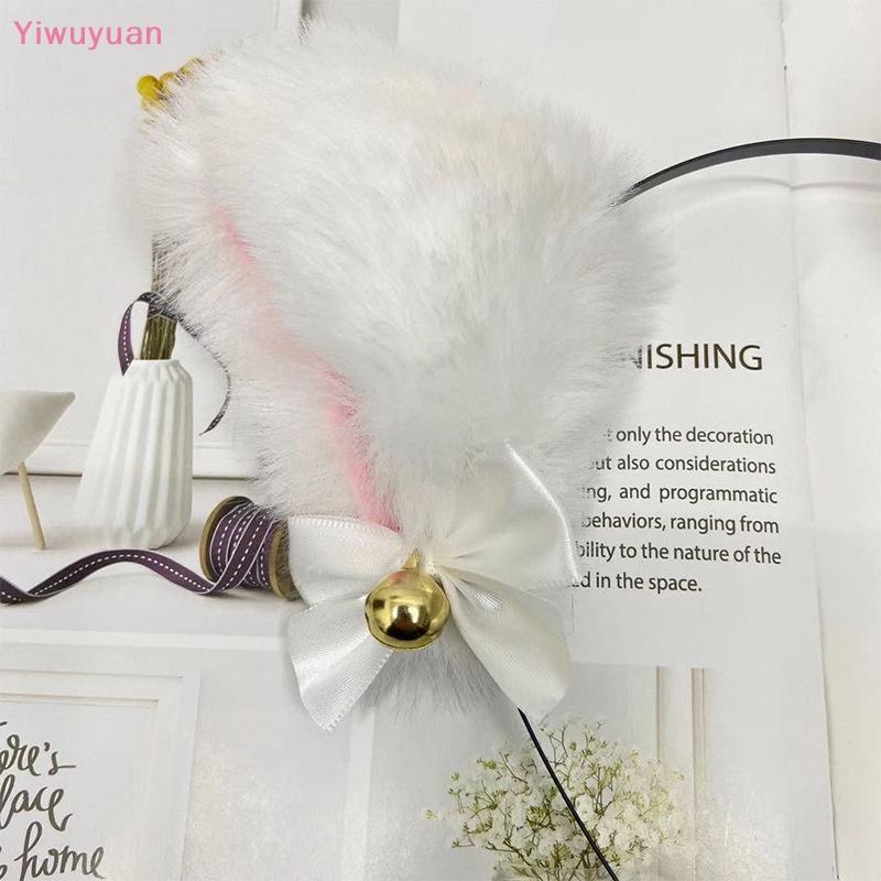 < Yiwuyuan > Băng Đô Tai Mèo Phối Ren Đính Chuông Hóa Trang Dự Tiệc Cho Nữ