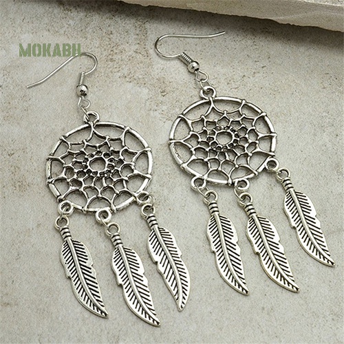 Bông Tai Dáng Dài Hình Dreamcatcher Phong Cách Bohemian Thời Trang Cho Nữ