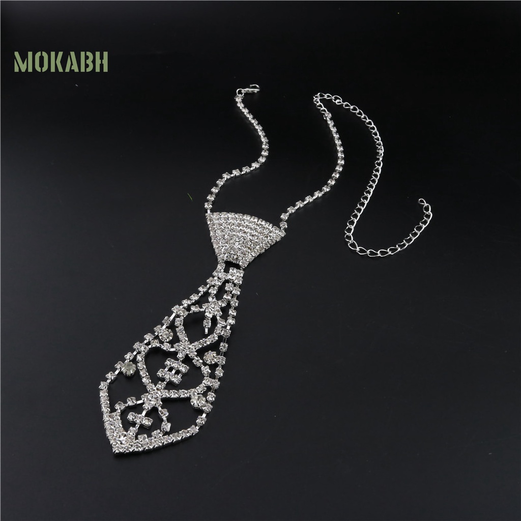 Vòng cổ Mặt Hình Cà Vạt Đính Đá Thời Trang Cho Nam Và Nữ