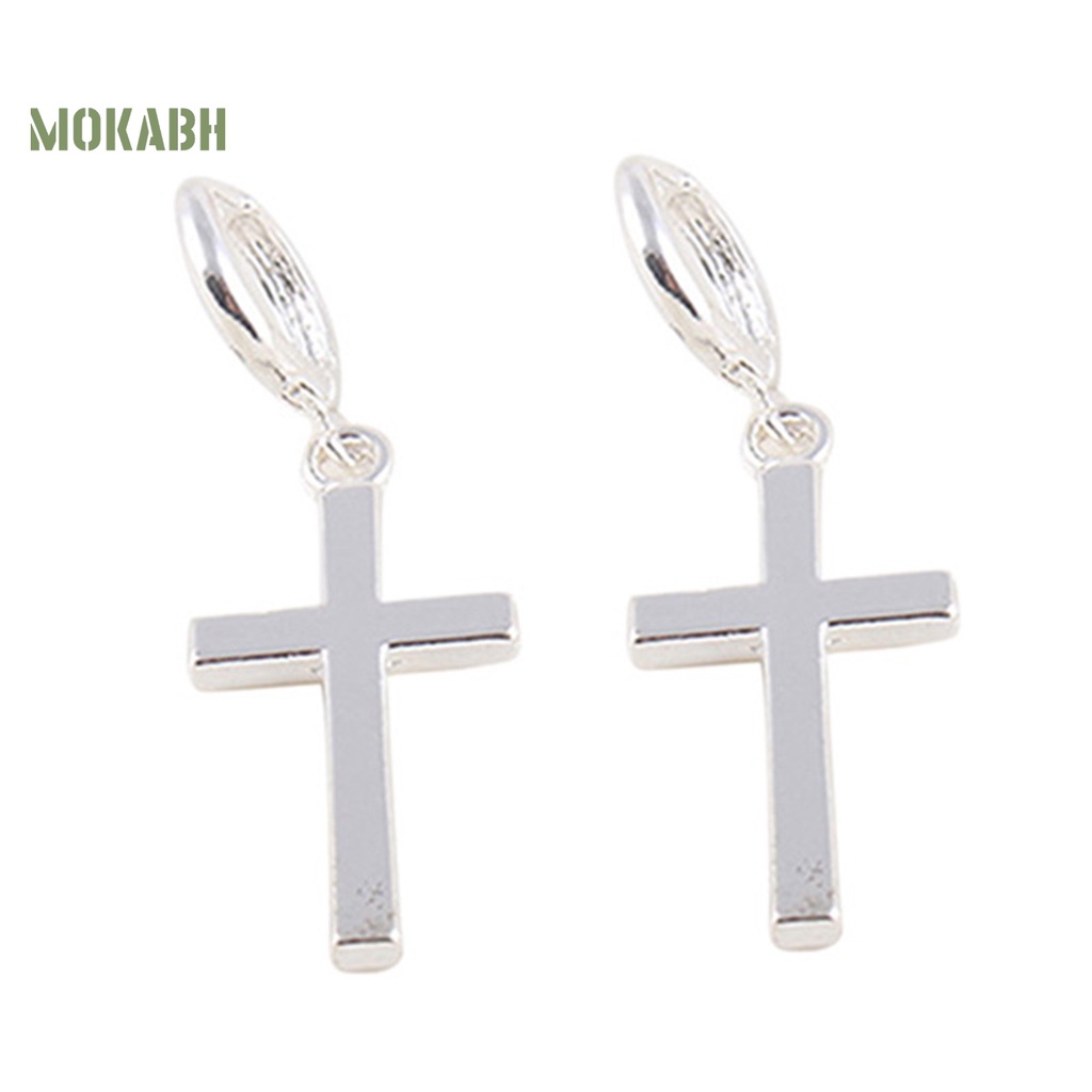 Bông Tai Hình Chữ Thập Bằng Hợp Kim Không Phai Màu Tinh Tế Thời Trang Dự Tiệc Cho Nữ