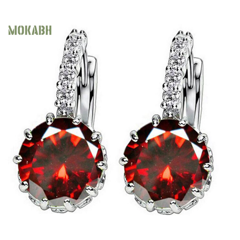 Bông Tai Tròn Đính Đá Zircon Thời Trang Cho Nữ