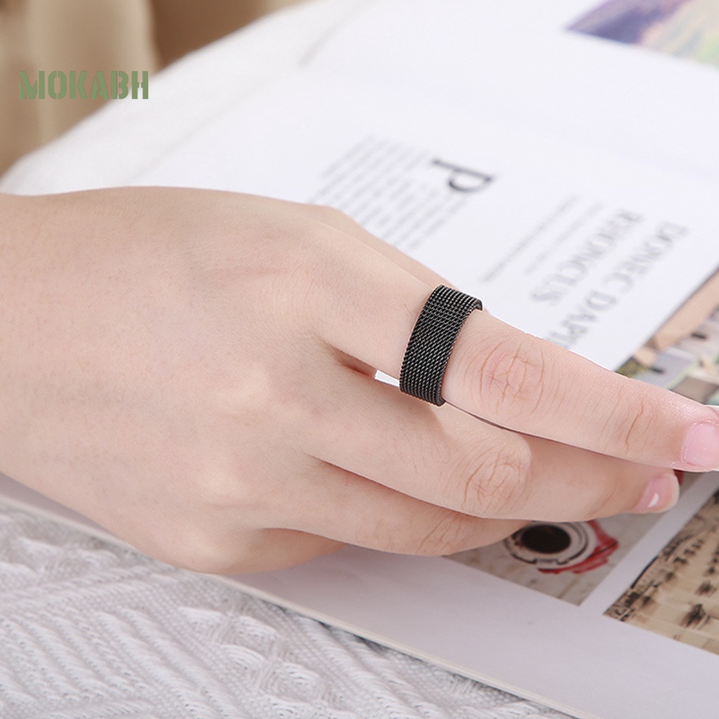 [Mới] Nhẫn Unisex Bằng Thép Không Gỉ Nhẹ Trang Trí Đơn Giản Màu Sắc Sống Động Không Dị Ứng Dễ Phối Đồ