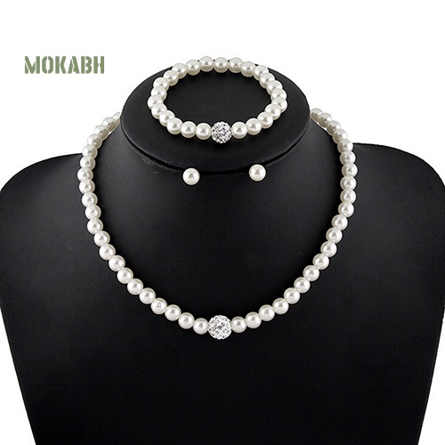 Bộ Trang Sức Vòng cổ / Vòng Tay / Bông Tai Đính Ngọc Trai Nhân Tạo Thời Trang Cho Nữ