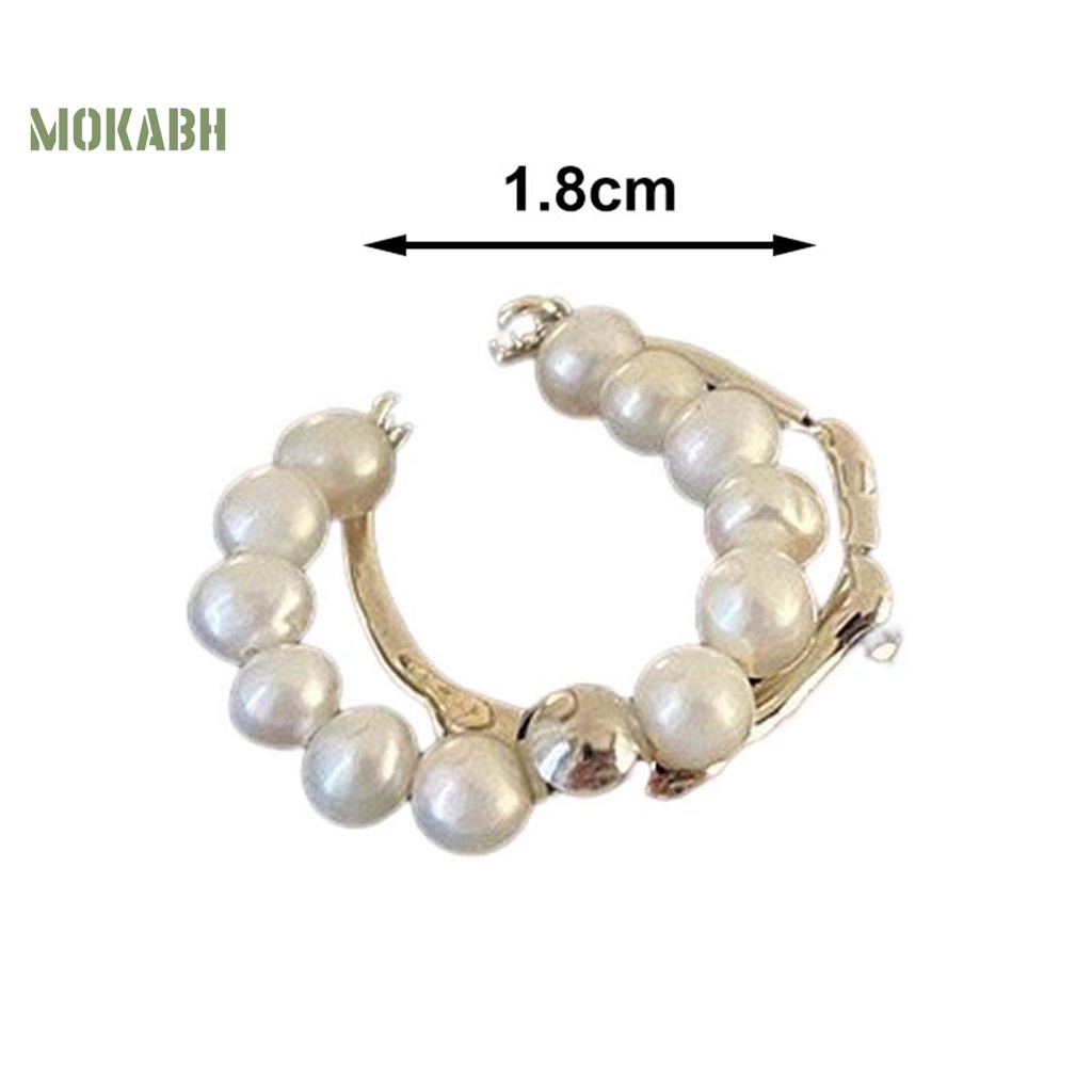 [Mới] Nhẫn Hở Hai Lớp Đính Ngọc Trai Nhân Tạo Mạ Điện Không Cần Điều Chỉnh Trang Sức Hiện Đại Thời Trang Dành Cho Nữ