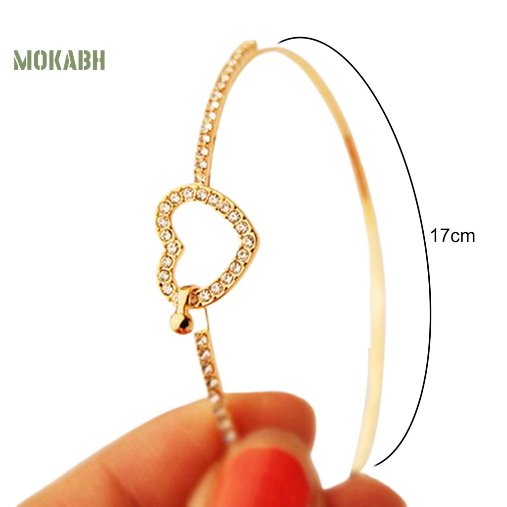 (Hot) Vòng Tay HợP Kim ĐíNh Đá HìNh Tim Sang TrọNg