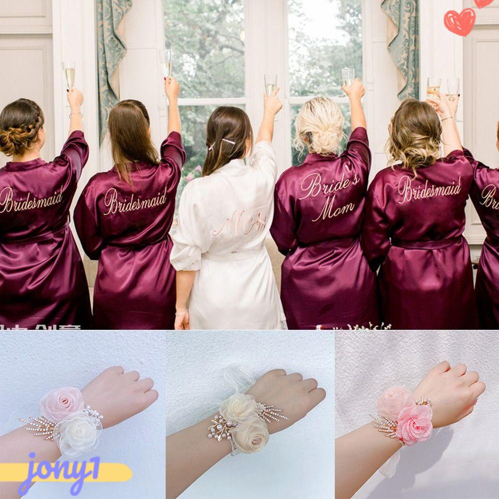 Vòng Hoa Vải Satin Thắt Dây Dành Cho Cô Dâu Trong Tiệc Cưới