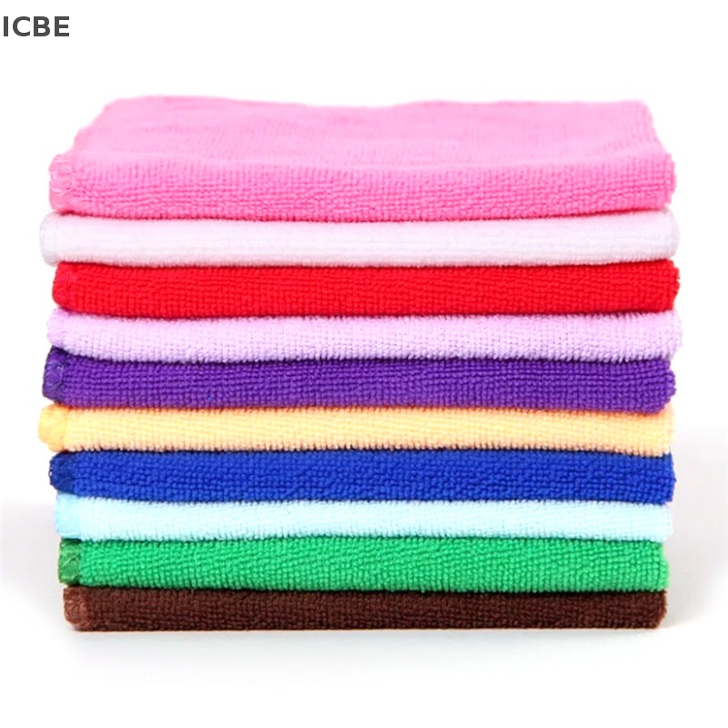 Set 5 Khăn Lau Xe Hơi Bằng Vải Vi Sợi Mềm Mại Hình Vuông