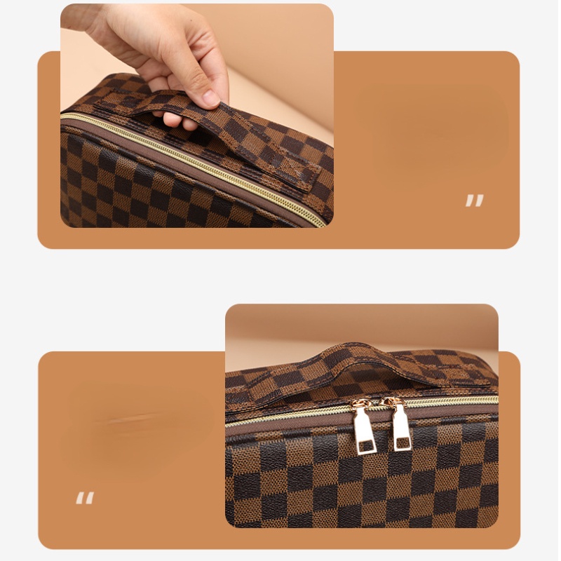 Hộp Đựng Dụng Cụ Trang Điểm Bằng PU Sức Chứa Lớn Tiện Dụng