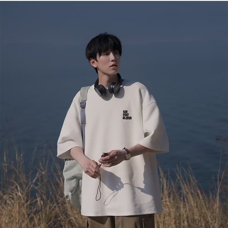 Áo Thun Tay Ngắn Cổ Tròn Phong Cách Retro Thời Trang Mùa Hè Mới Cho Nam