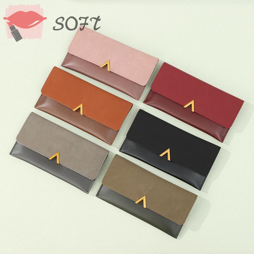 Ví Da Cầm Tay Mềm Mại Có Khóa Kéo Đựng Tiền Xu Cho Nữ