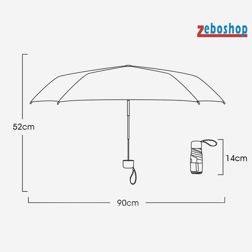 Dù Gấp 6 Khúc Chống Tia UV Chống Gió Tiện Dụng Cho Các Hoạt Động Ngoài Trời