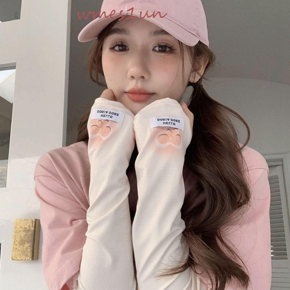 Găng Tay Làm Mát 15H In Họa Tiết Hoa Dễ Thương Tiện Dụng Cho Lái Xe