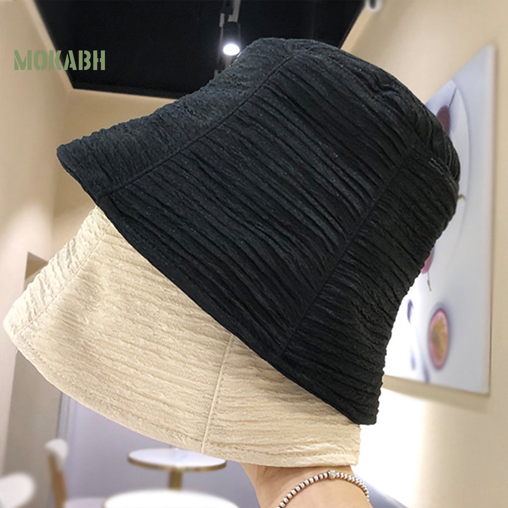 Nón Tai Bèo Vành Ngắn Xếp Ly Màu Trơn Thời Trang Mùa Hè Cho Nữ