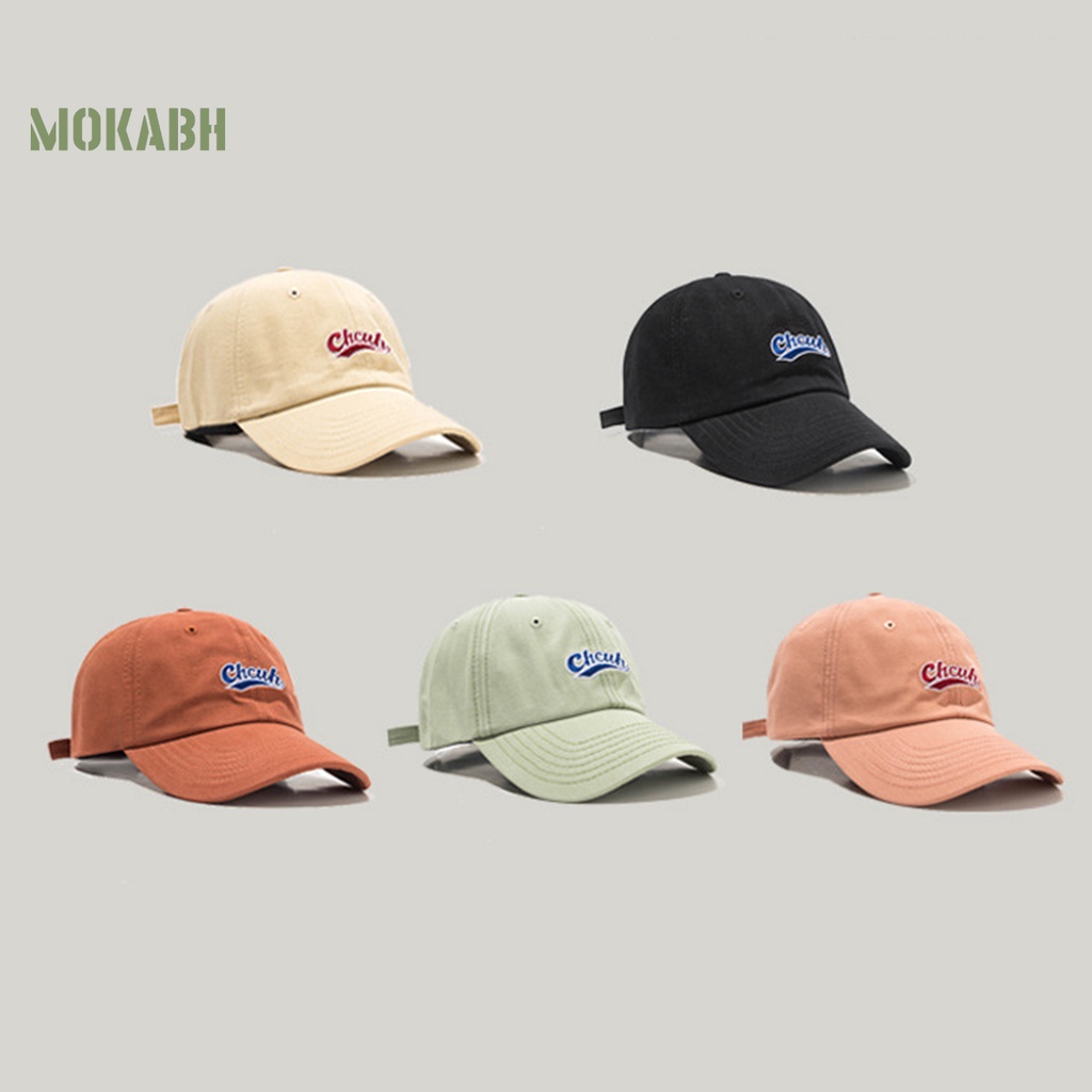 Mũ Lưỡi Trai Màu Trơn Chống Tia UV Thêu Chữ Phong Cách Hàn Quốc Dành Cho Nam Nữ