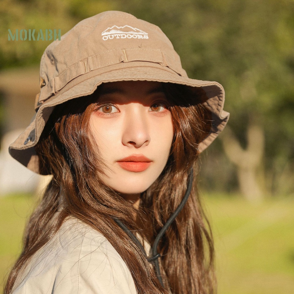 Nón Vành Tròn Màu Trơn Thoáng Khí Chống Tia UV Mềm Mại Phong Cách Nhật Bản