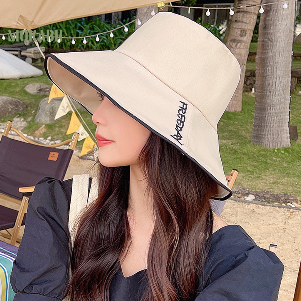 Nón Tai Bèo Hai Mặt Thoáng Khí Chống Tia UV Có Thể Gập Lại Thời Trang Đi Biển Cho Nữ