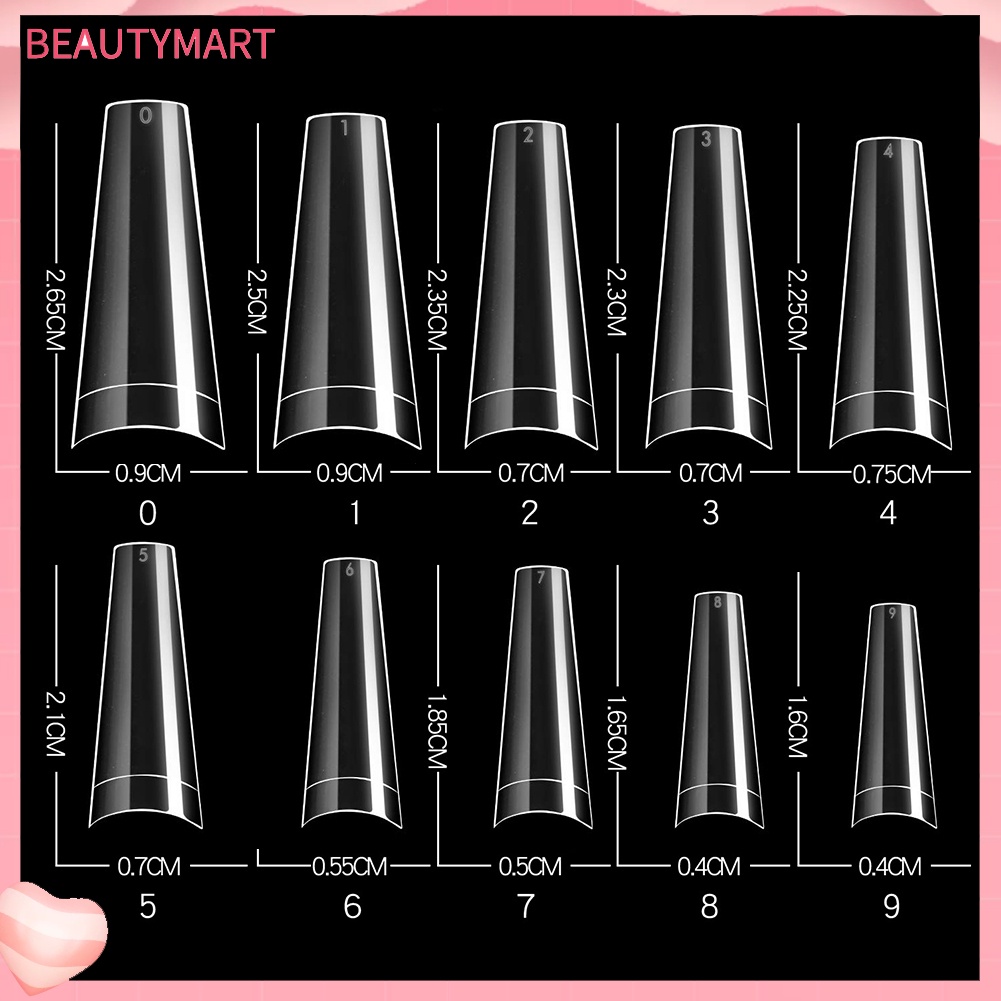 Bộ 500 Móng Tay Giả Trong Suốt Nhiều Kích Cỡ Cho Nữ