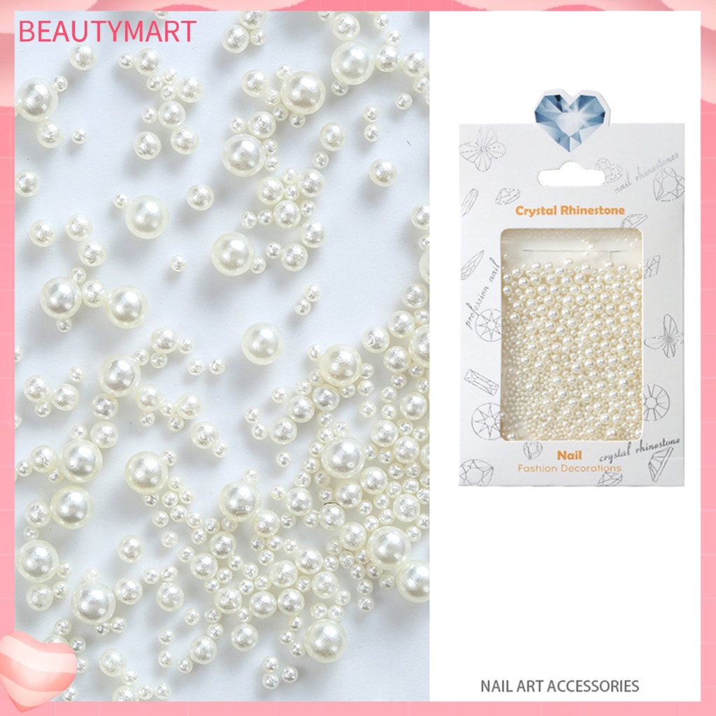 1 Túi Hạt Ngọc Trai ABS Giả Màu Sắc Sống Động Thân Thiện Với Môi Trường Trang Trí Móng Nghệ Thuật