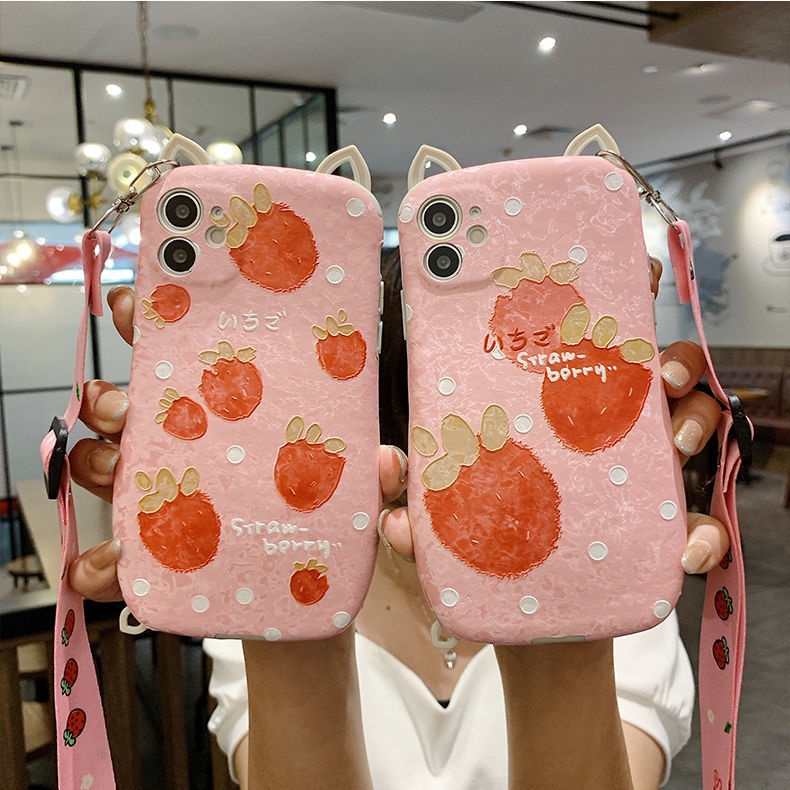 Ốp Điện Thoại Mềm Chống Sốc Có Dây Đeo Chéo Cho Iphone 14 Pro MAX 13 12promax 11 Pro X XS MAX XR