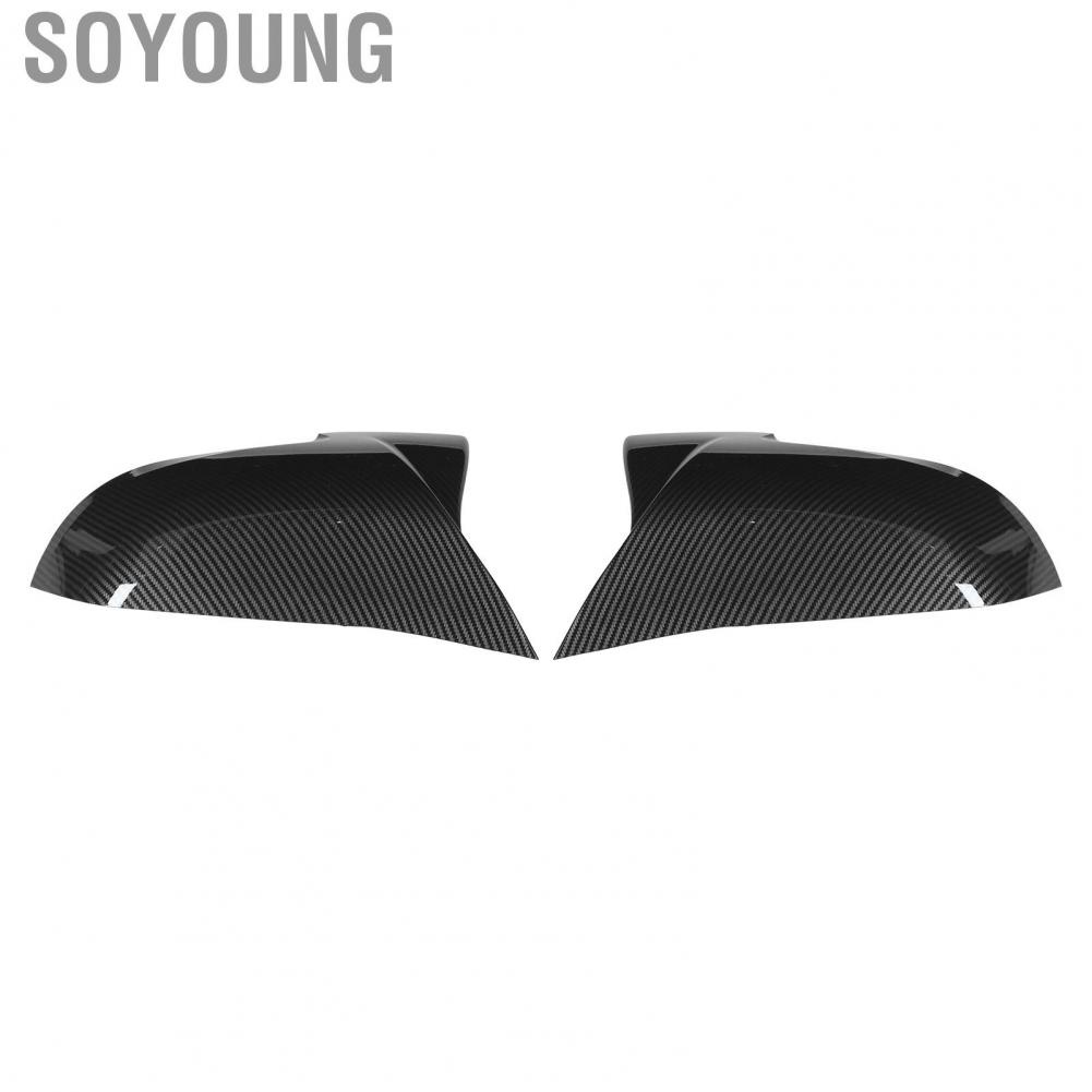 Soyoung Side Door Mirror Cover  Abs Material Rear View Trim 2Pcs Lightweight for 3 Series F30 F31 320I 328I 330I 335I Touring 2012‑2018