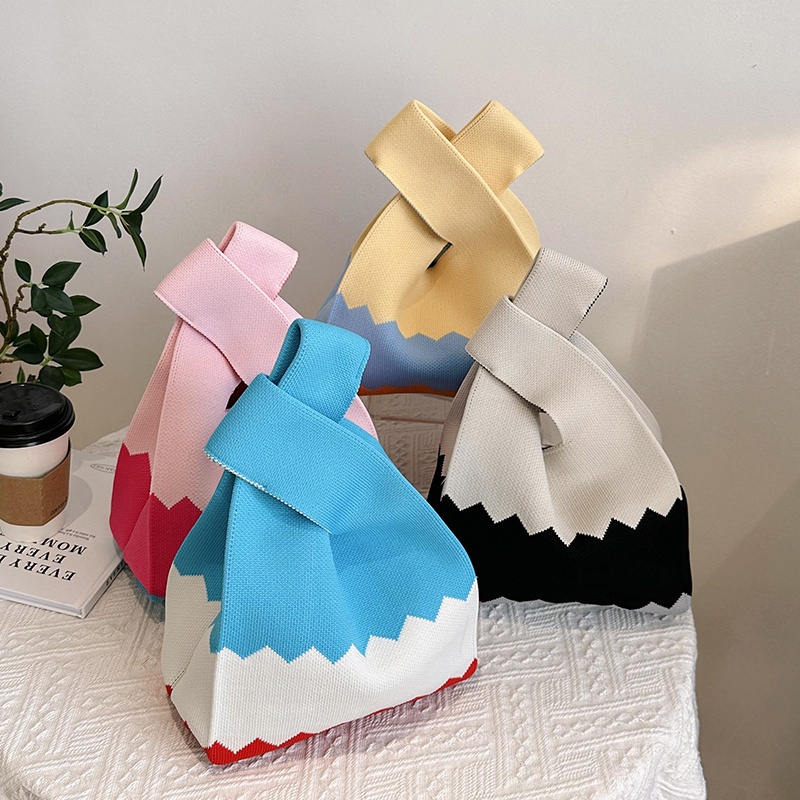 Nallcher Túi Xách Đan Len Phong Cách Nhật Hàn Đơn Giản Cho Nữ