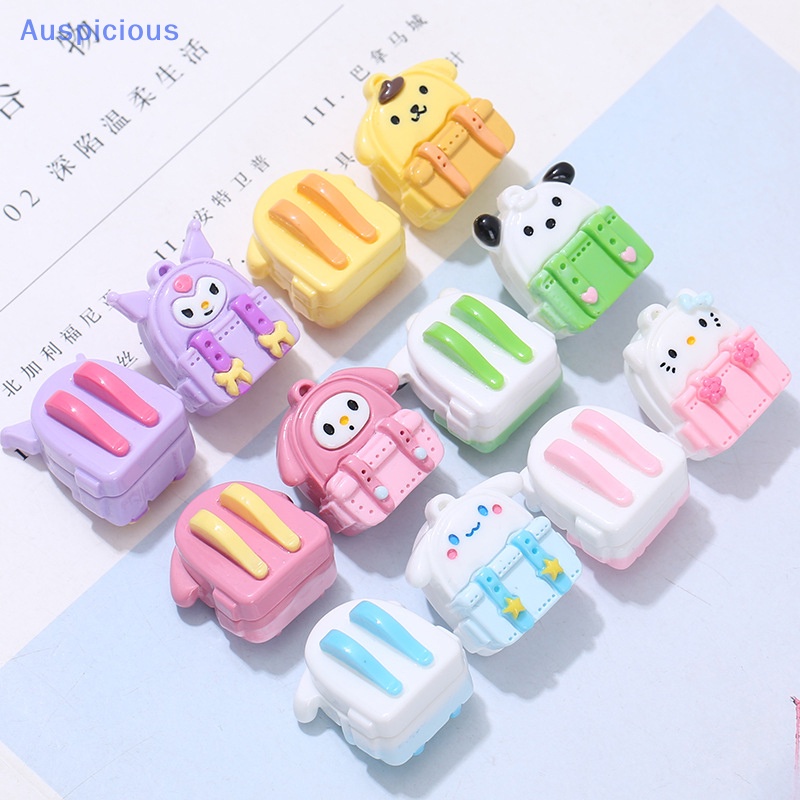 Bộ 2 Mô Hình Ba Lô Đi Học / Nhà Búp Bê Hoạt Hình 3D Bằng Nhựa Resin Diy