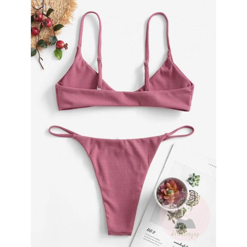 Bộ Đồ Bơi Màu Sắc Đơn Giản Thời Trang Mùa Hè Cho Nữ