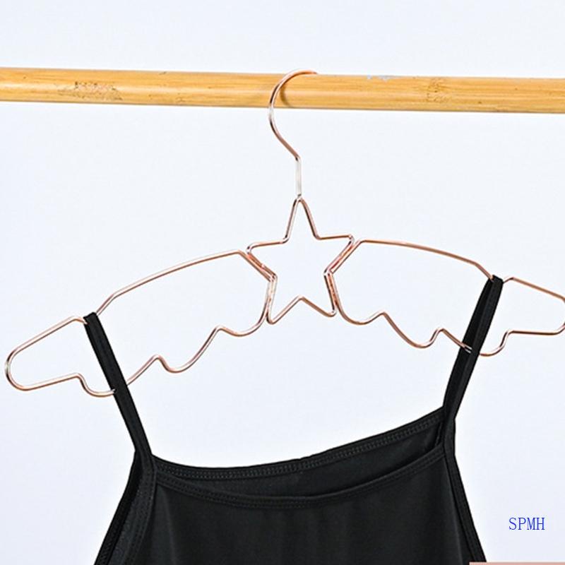 Set 10 Móc Treo Quần Áo Bằng Kim Loại Chống Trượt Hình Ngôi Sao Sang Trọng