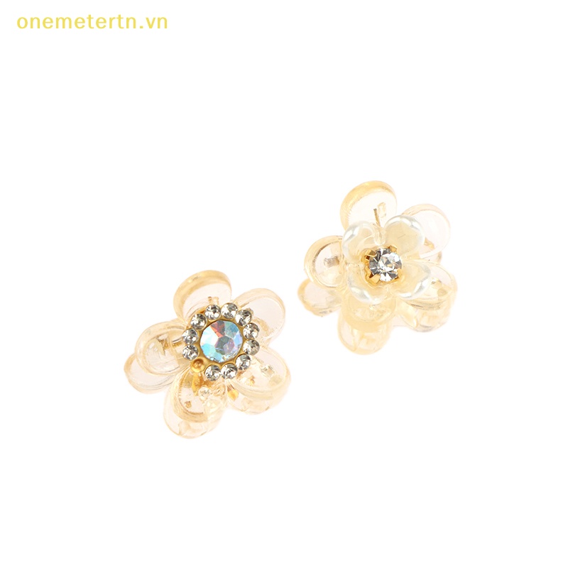 Set 10 Kẹp Tóc Hình Bông Hoa Mini Bằng Resin Dễ Thương