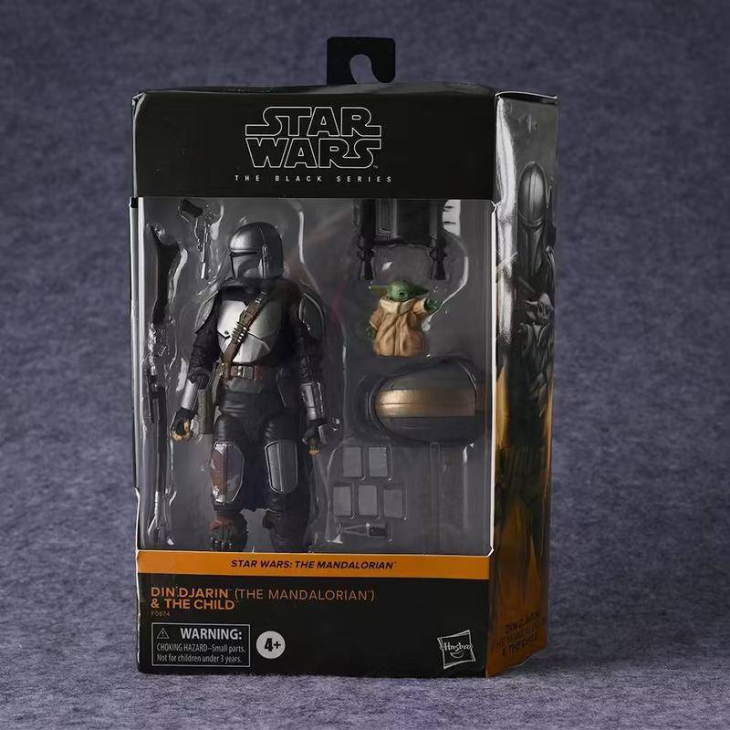 Mô Hình Đồ Chơi Nhân Vật Djarin The Mandalorian and The Child Yoda Trong Phim Star Wars Màu Đen