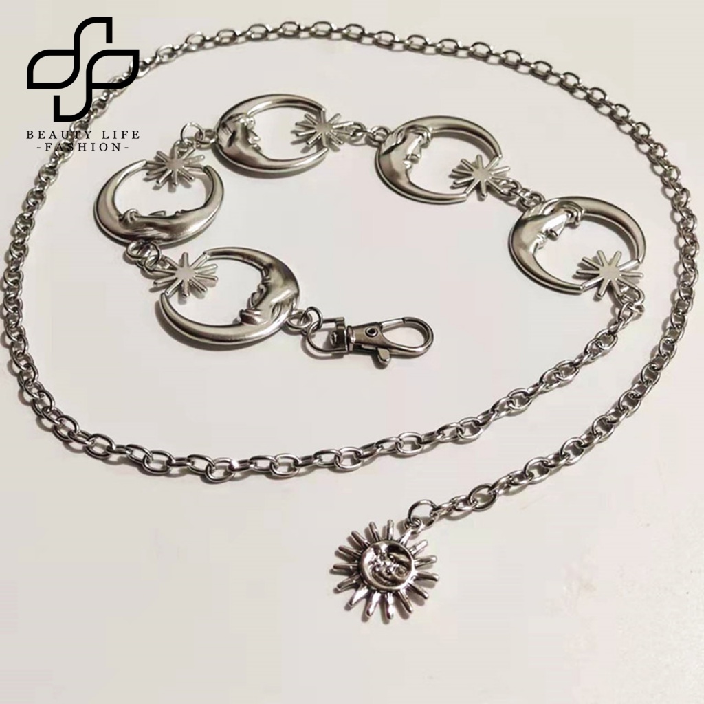 Dây Xích Đeo Hông Hình Trăng Sao Phong Cách Punk Hip Hop Nhỏ Gọn Lâu Trôi