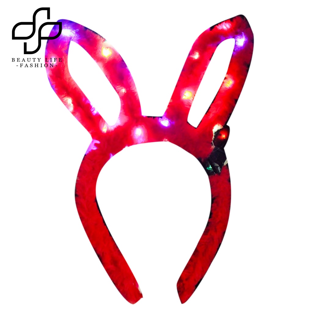 Băng Đô Tai Thỏ Có Đèn LED Dễ Thương Cho Nữ