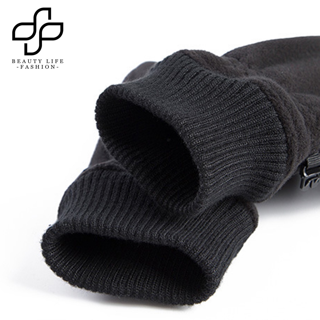 1 Đôi Găng Tay Mùa Đông Vải Lông Cừu Chống Mòn Có Thể Chạm Màn Hình Cảm Ứng Thân Thiện Với Da