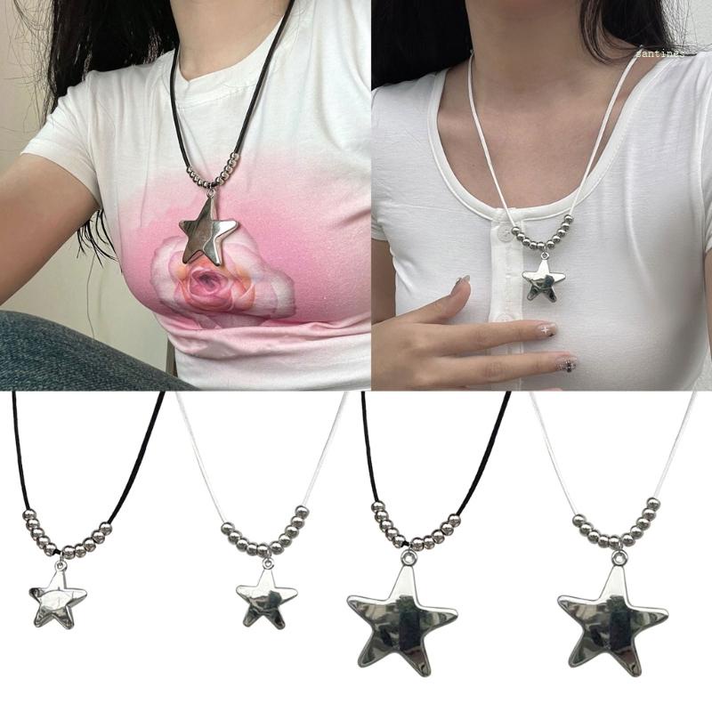 Vòng Cổ Choker Bằng Thép Titan Mặt Ngôi Sao Thời Trang Đường Phố Cho Nữ