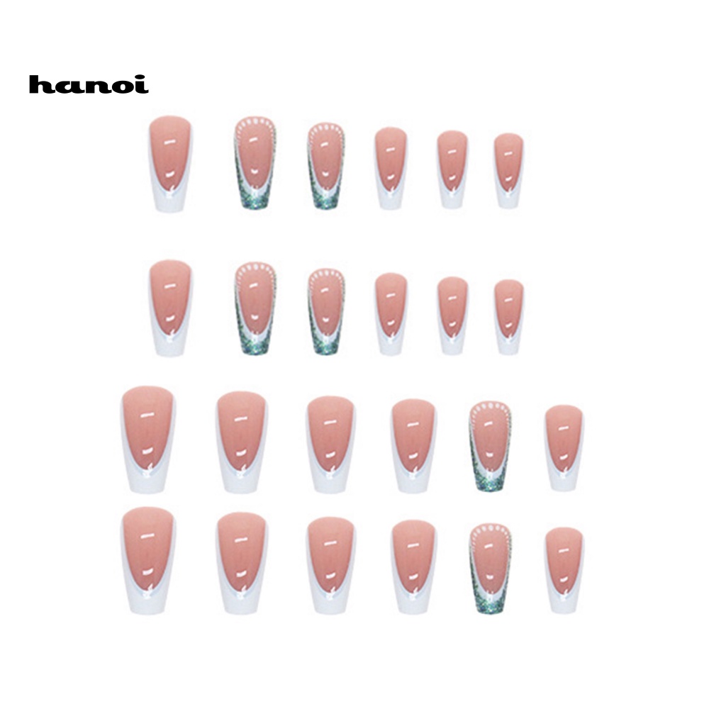 Set 24 Móng Tay Giả Có Thể Tháo Rời DIY Thời Trang